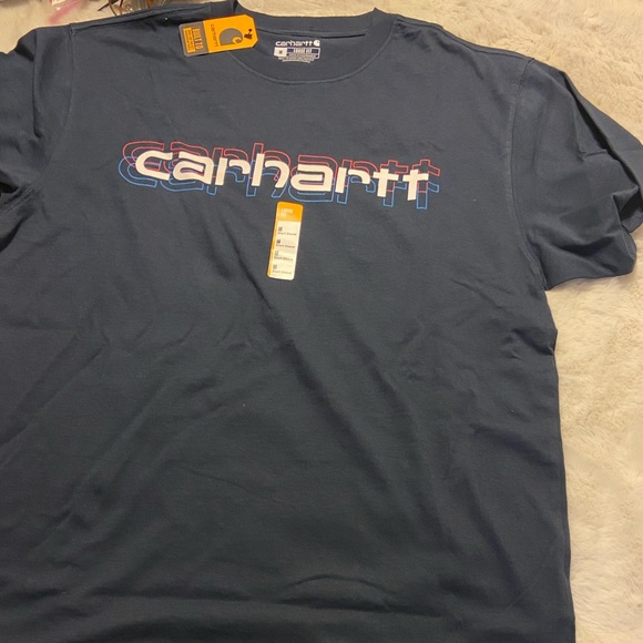 NWT! Carhartt loose fit logo graphic tee navy size M - Picture 2 of 5